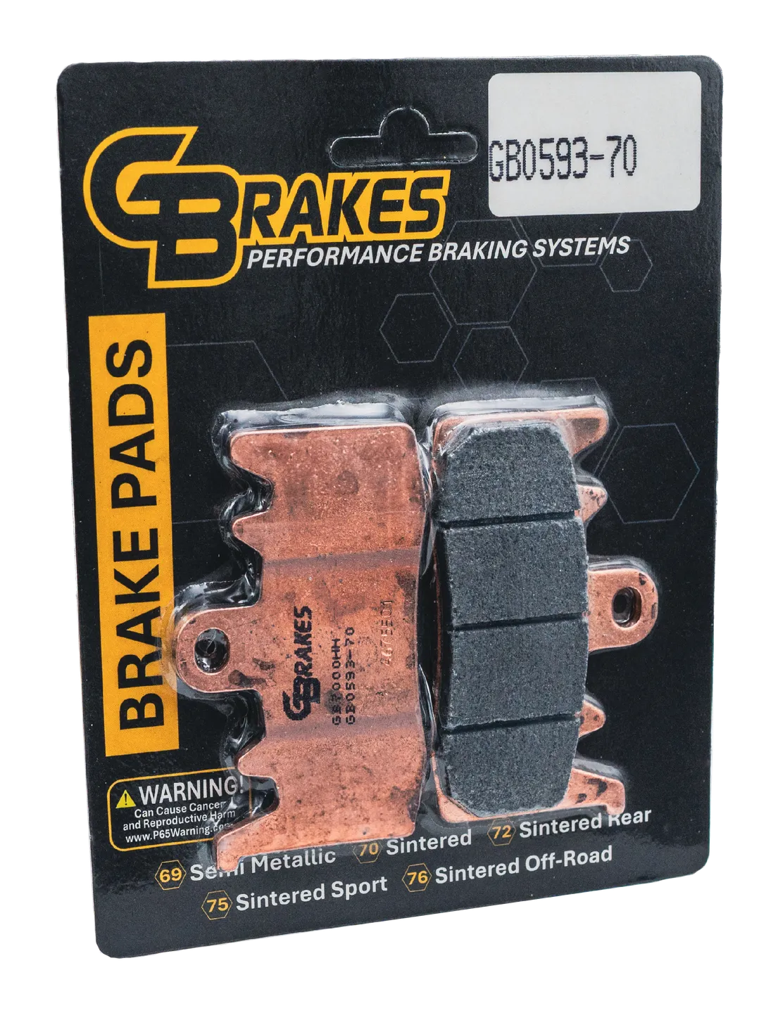 GBrakes Performance Brake Pads Front – for Street Motorcycles (GB0593-70)