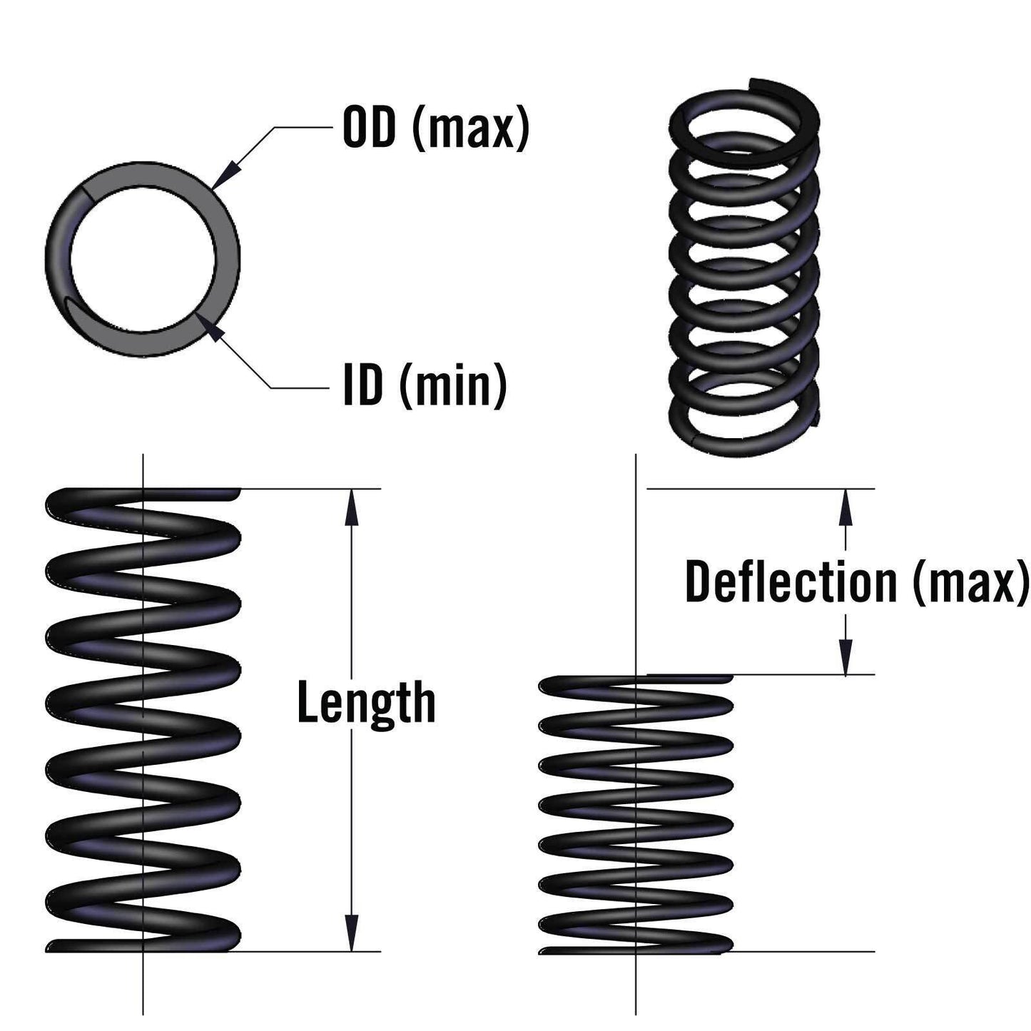 ELKA SUSPENSION Black SPRING - 9.4X45