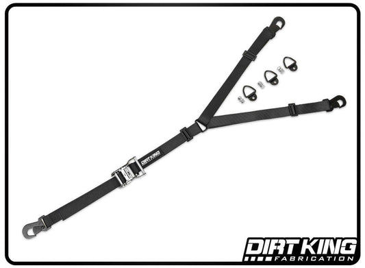 Dirt King 3 Way Spare Tire Strap & Mounts Flat Hooks Universal DK-17570F-KF