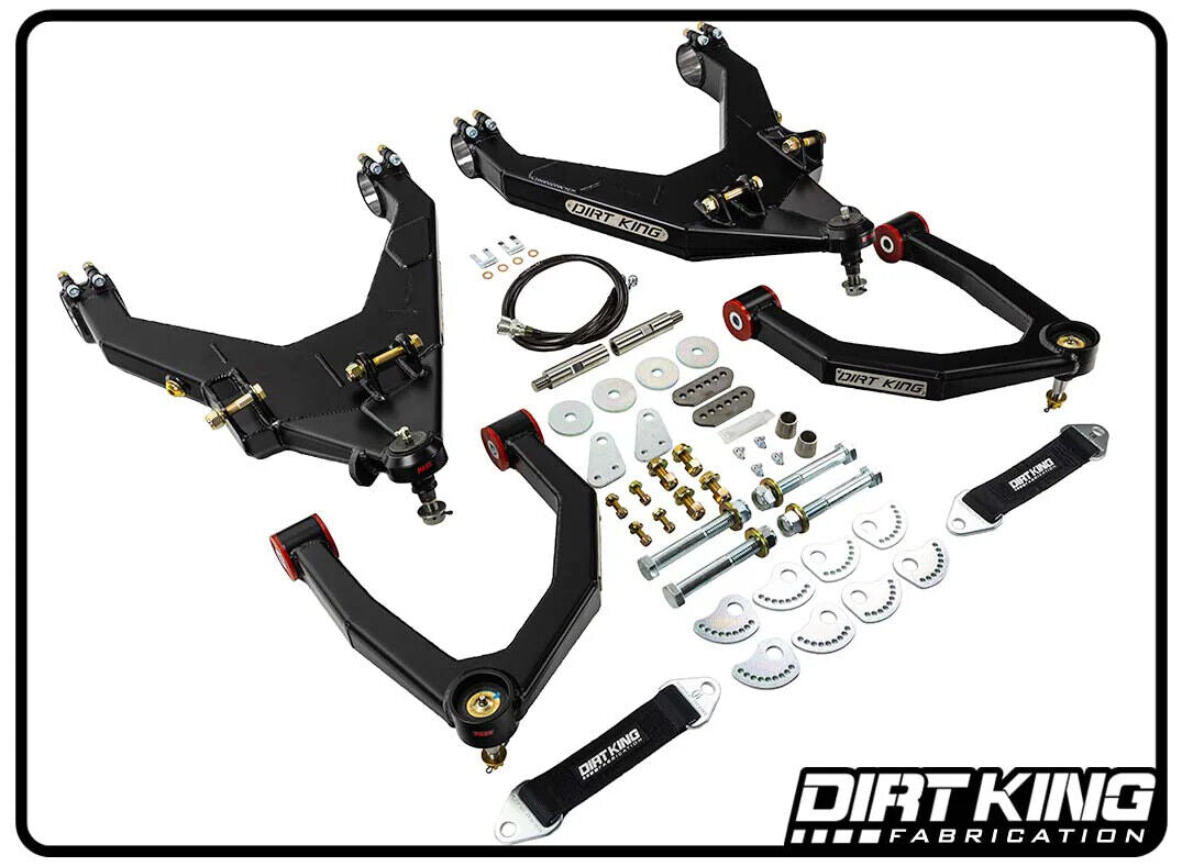 Dirt King L/T Kit w/ Bushing Upper Arms for Chevy GMC 1500 2019-2024 DK-636908-B