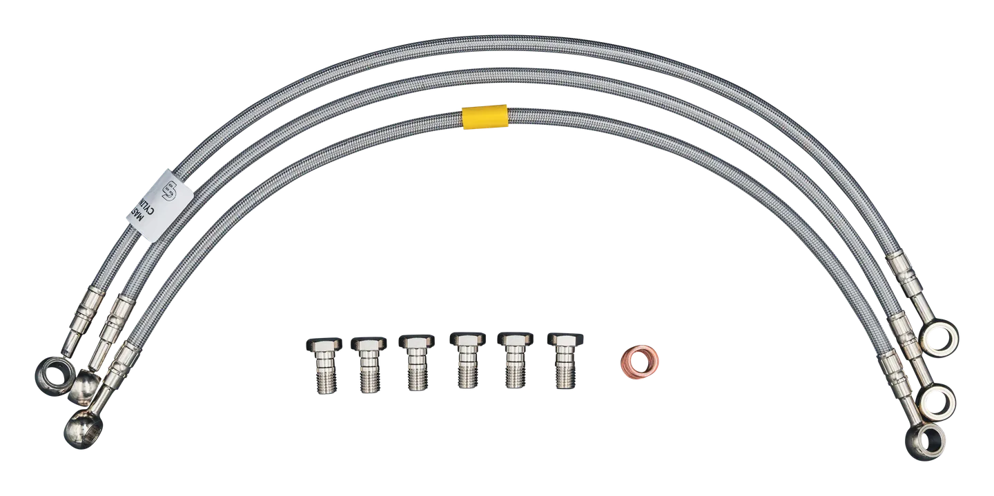 GBrakes Stainless Brake Line Kit Front – for Street Motorcycles (FK003D494-3)