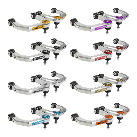 Dirt King Billet UCA's Clear Ano Clear Caps Toyota 4Runner 2003-24 DK-812923C-CL