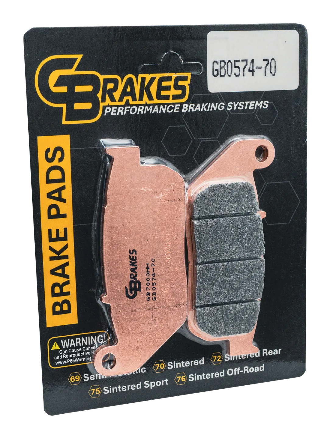GBrakes Performance Brake Pads Front – for Street Motorcycles (GB0574-70)