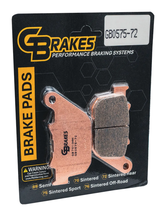 GBrakes Performance Brake Pads Rear – for Street Motorcycles (GB0575-72)