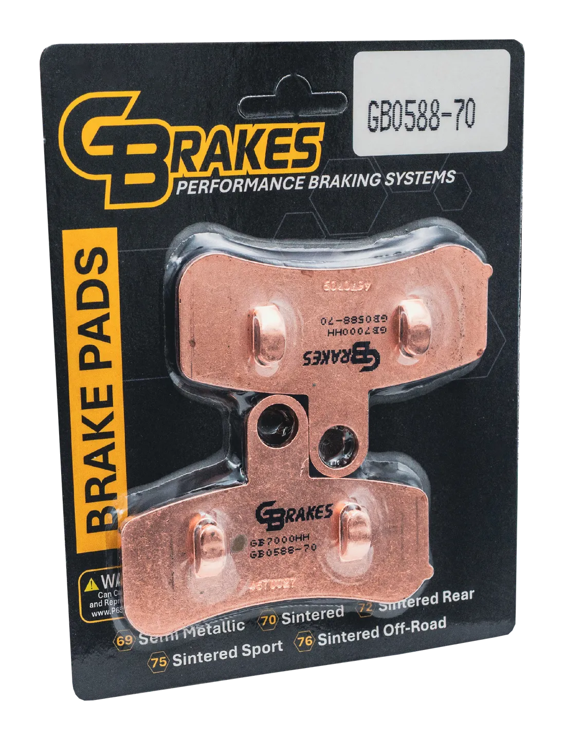 GBrakes Performance Brake Pads Front – for Street Motorcycles (GB0588-70)