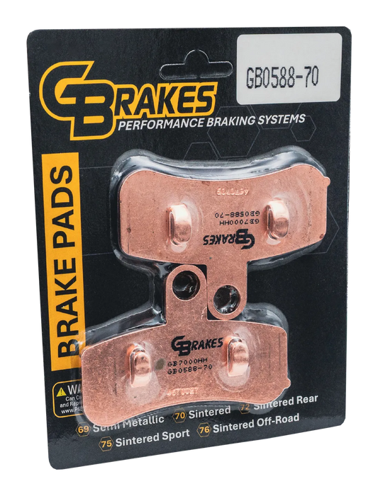 GBrakes Performance Brake Pads Front – for Street Motorcycles (GB0588-70)