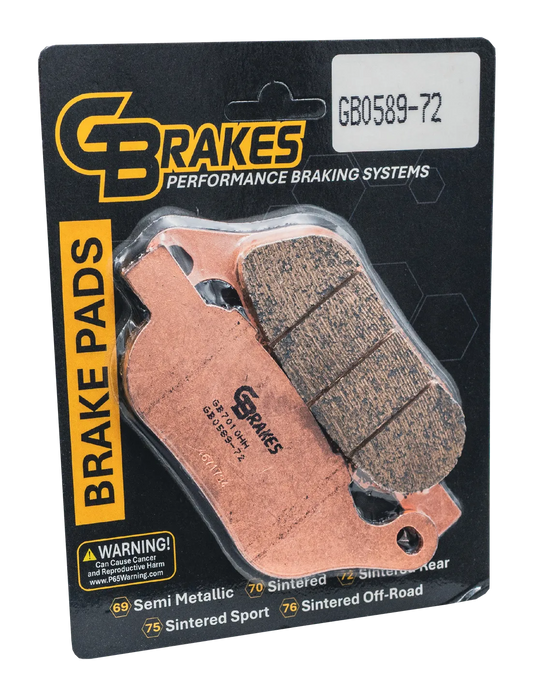 GBrakes Performance Brake Pads Rear – for Street Motorcycles (GB0589-72)