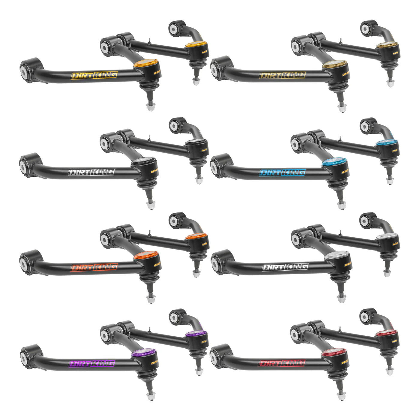 Dirt King 4130 Upper Control Arms - Red for 2010-2020 Ford Raptor All (DK-925993-RD) color options hero image