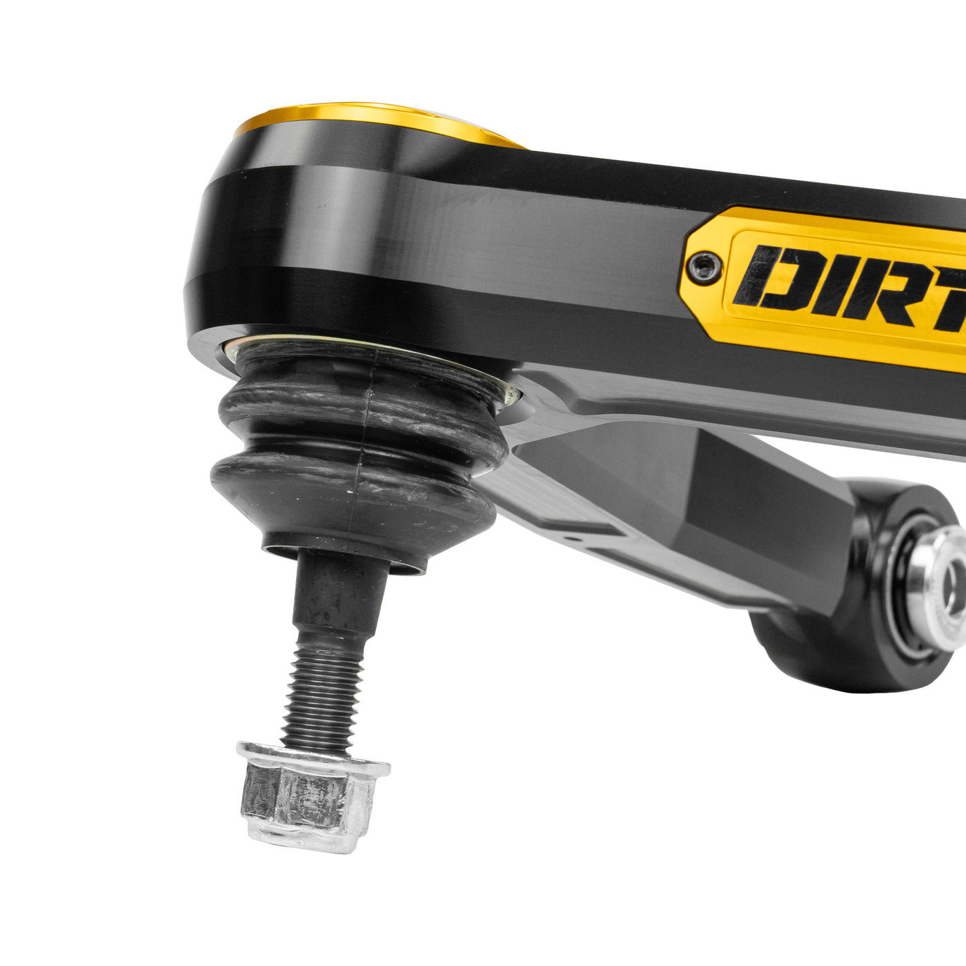 Dirt King Billet Upper Control Arms - Bushings - Clear Anodize - Black Caps & Badges for 2007-2021 Toyota Tundra All (DK-815923D-BK) image 2