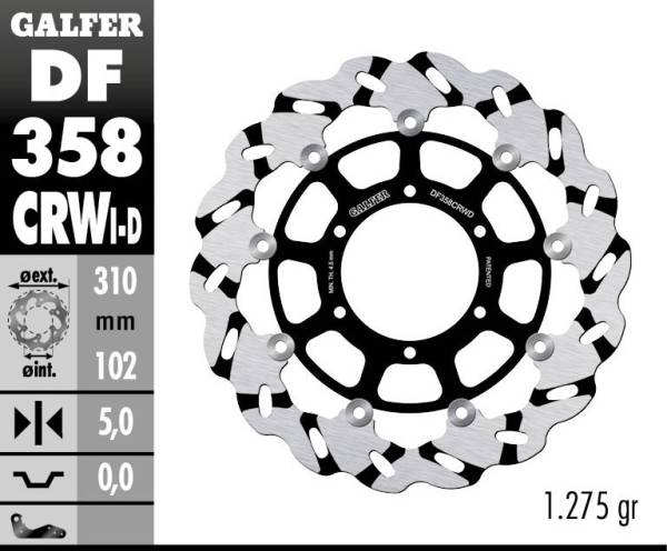 Galfer - Galfer 310mm Superbike Wave® Rotor - Left Side Directional - DF358CRWI