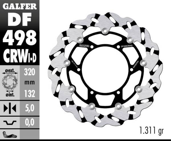 Galfer - Galfer 320mm Superbike Wave® Rotor - Right Side Directional - DF498CRWD