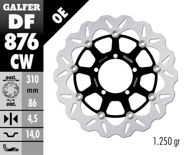 Galfer - Galfer 310mm Floating Wave® Rotor - DF876CW