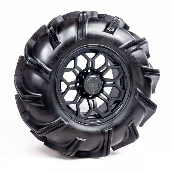 High Lifter - Pre-Mounted - 29.5-9-14 Outlaw 3 Tire with Soar HC-8S 14x7 4/137 5+2 Gun Metal Gray Wheel 8012214OUTLAW3295X9X - A20-311